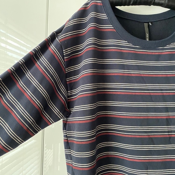 JOE'S Striped Relax Wide Neck Sweatshirt M - Picture 4 of 8